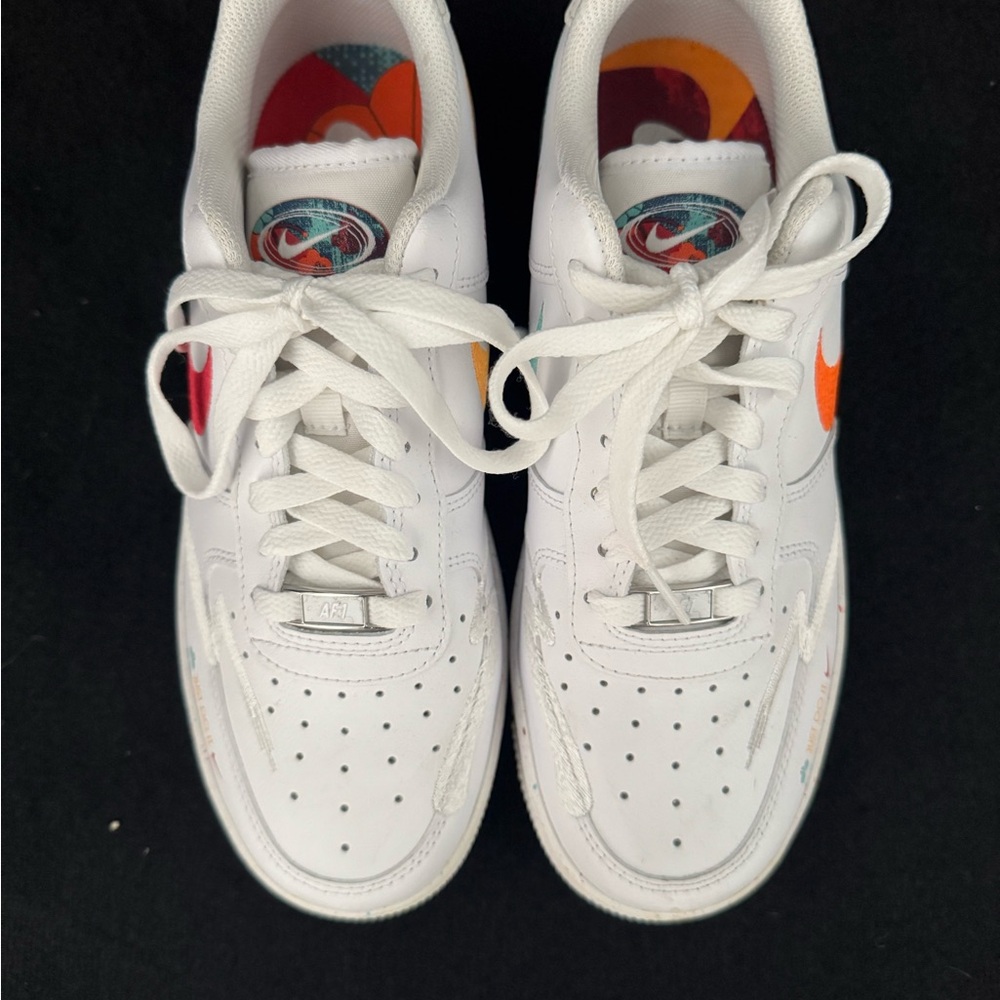 White Sneakers with Colorful Accents
